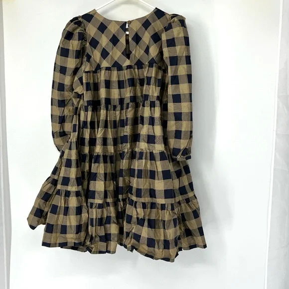 Summersalt plaid Tiered mini Dress medium - Picture 8 of 9